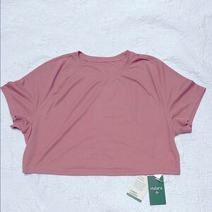 Halara NWT (L) Raglan Sleeve Solid Cropped Waffle Casual Tee
